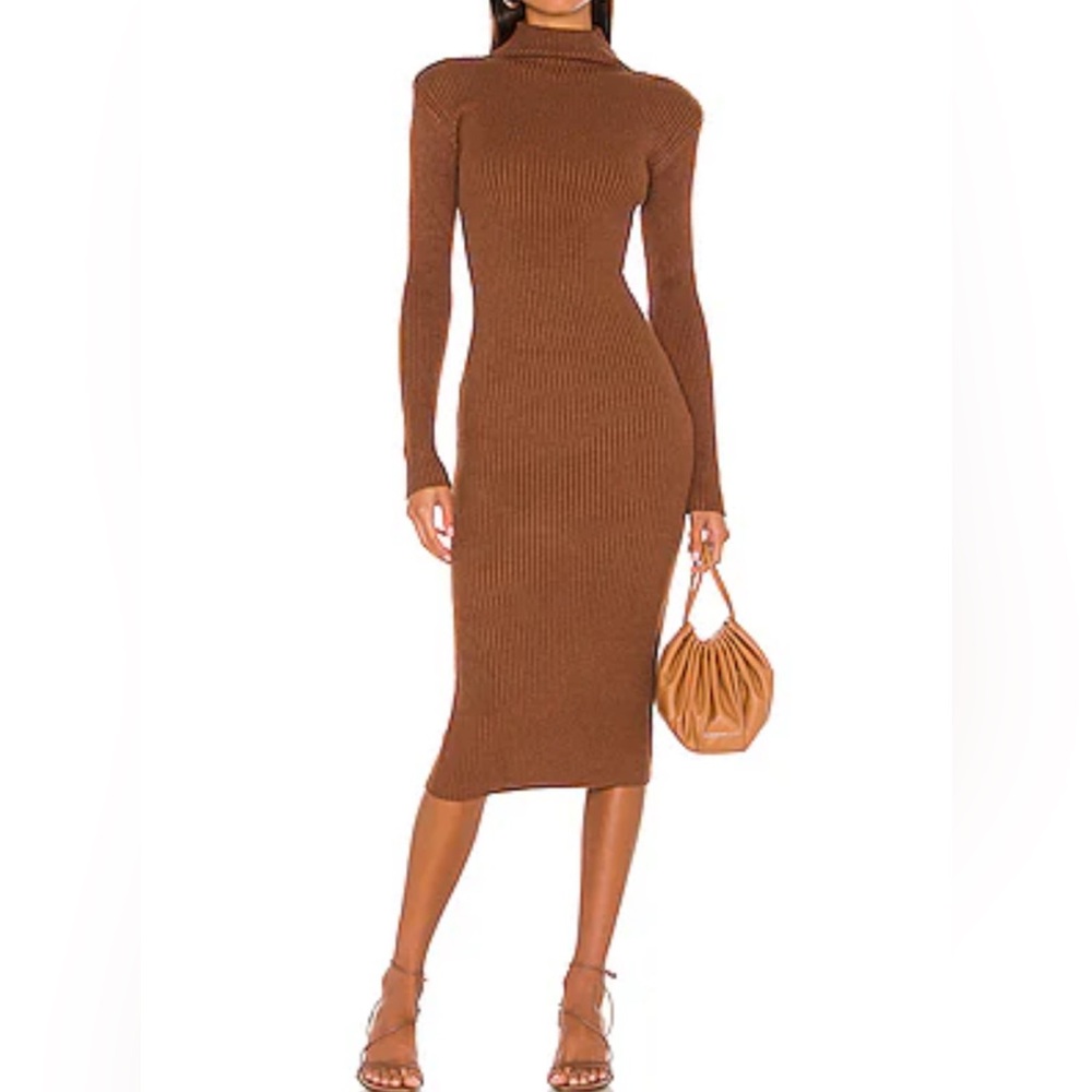 ASTR the Label Abilene Nutmeg Long Sleeve Bodycon Sweater Dress